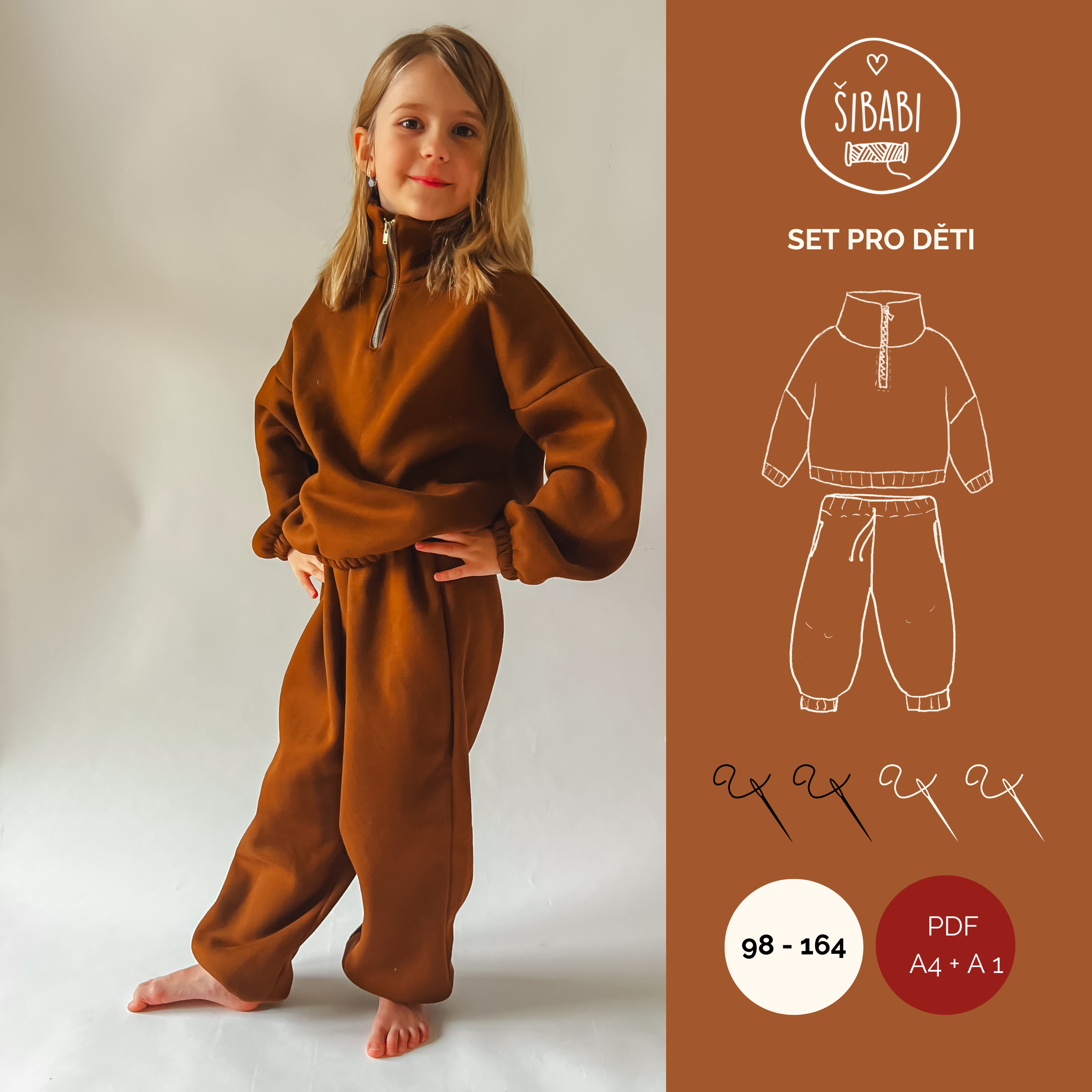 PDF střih na teplákovou soupravu pro děti "Play" - 98 - 164