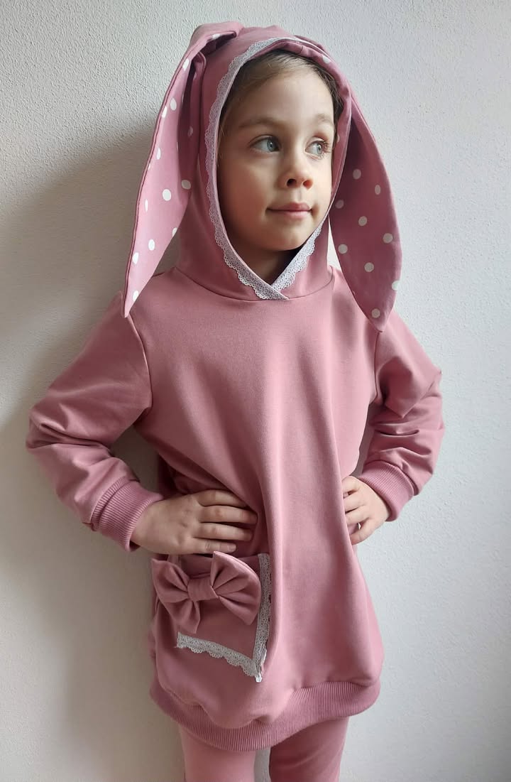 Střih na dětskou mikinu s oušky pro začátečníky "Aspen" - elektronický střih PDF