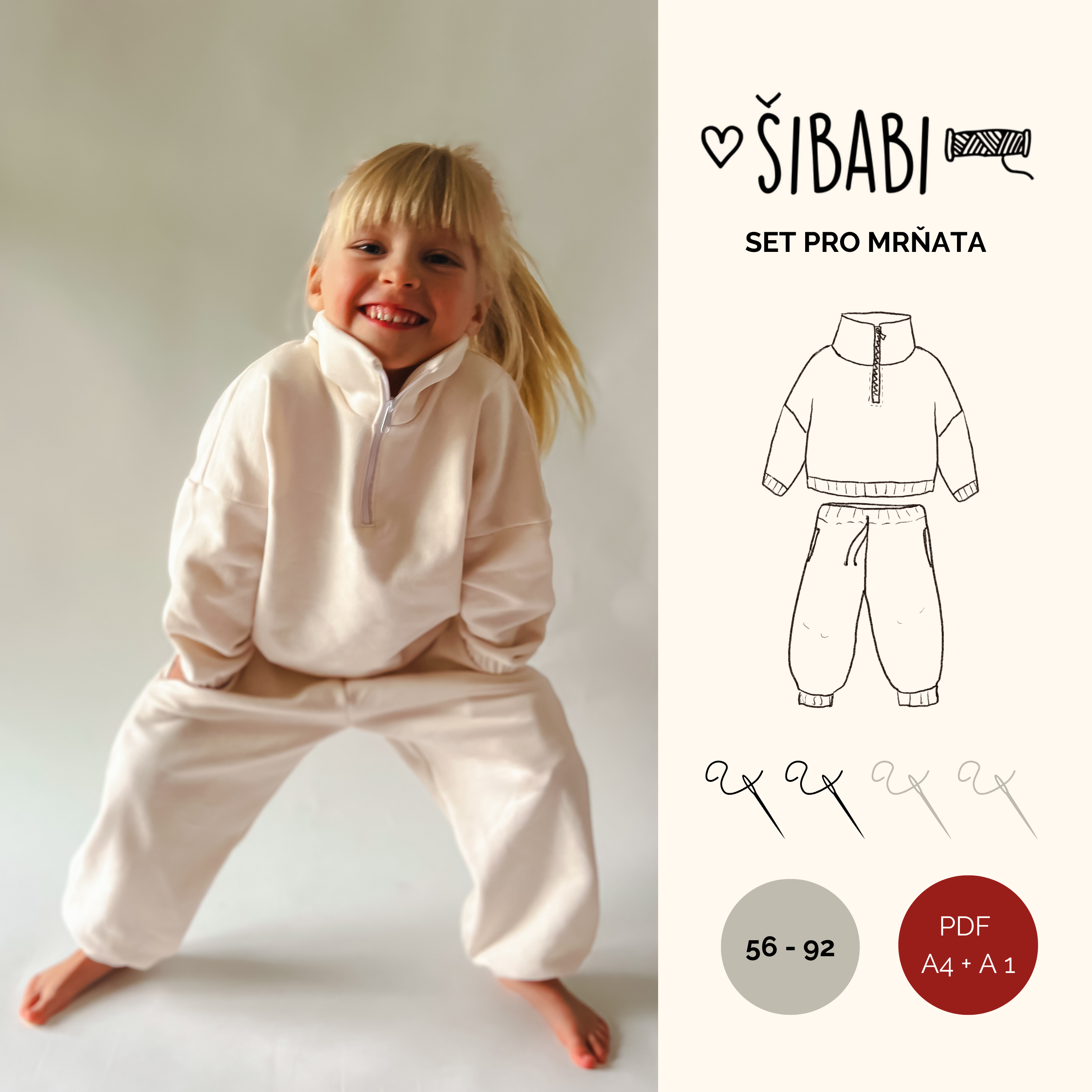 PDF střih na teplákovou soupravu pro děti "Play" - 56 - 92