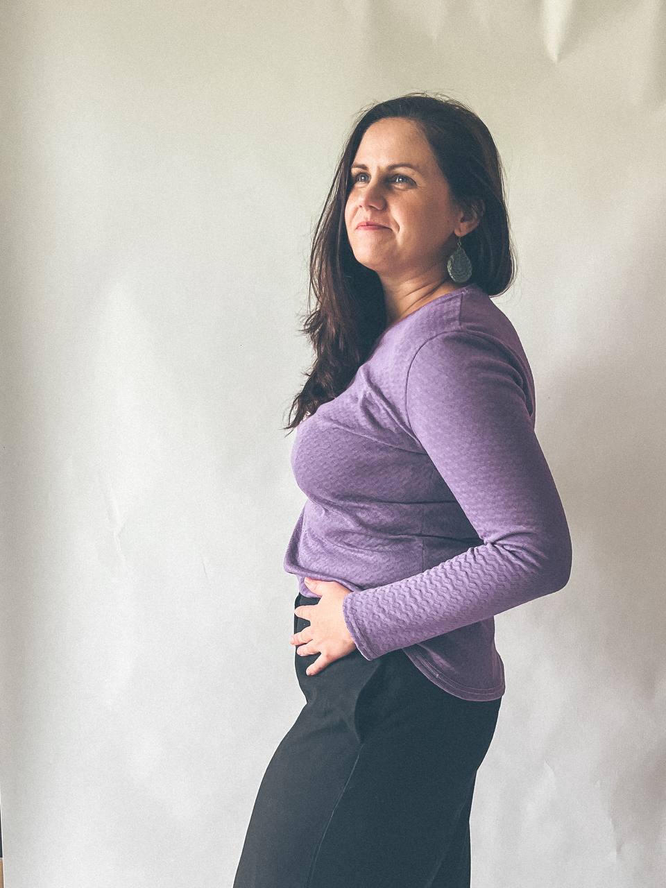 Střih na jednoduché dámské tričko s DL rukávem Larry vel. XS -4XL