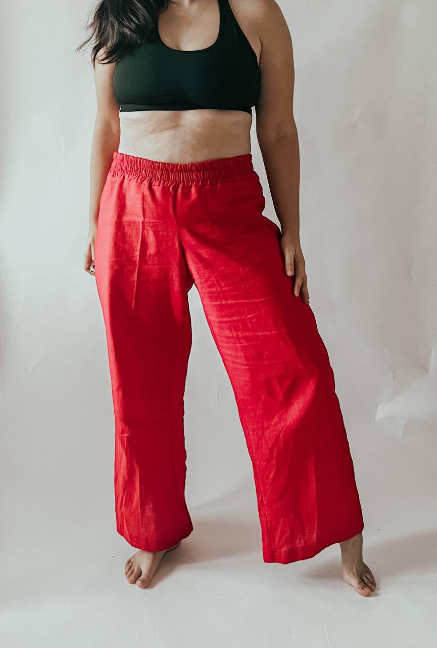 Dámské široké plátěné kalhoty "MARGARET" - PDF střih