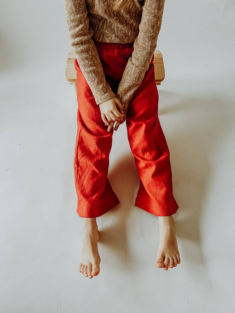 Dětské snadné kalhoty "Texas" ze lnu nebo tkaniny