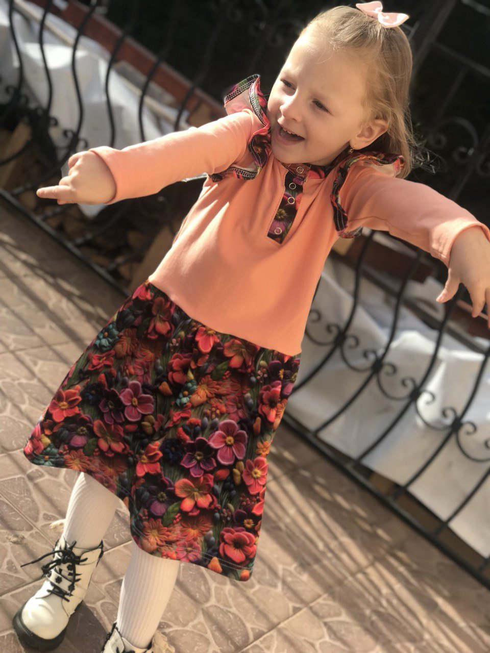 Střih na dětské šaty s dlouhým rukávem "Penelope" 62 - 134 - Šibabi.cz