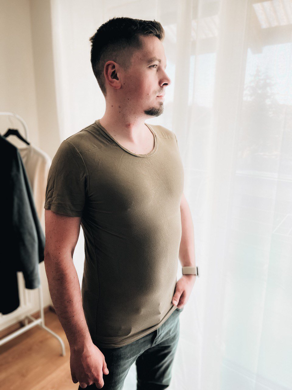 Střih na pánské tričko bez ramenních švů "Fine" - S - 4XL - Šibabi.cz