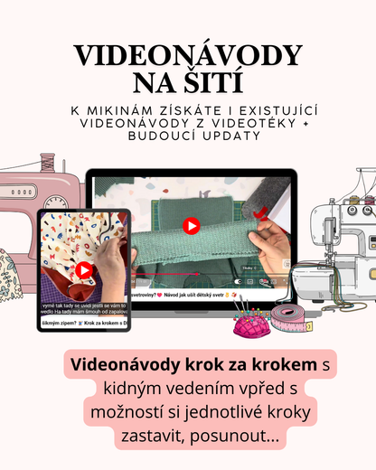 Balíček střihů 6 x střih na dětskou mikinu s videonávody na ušití📹