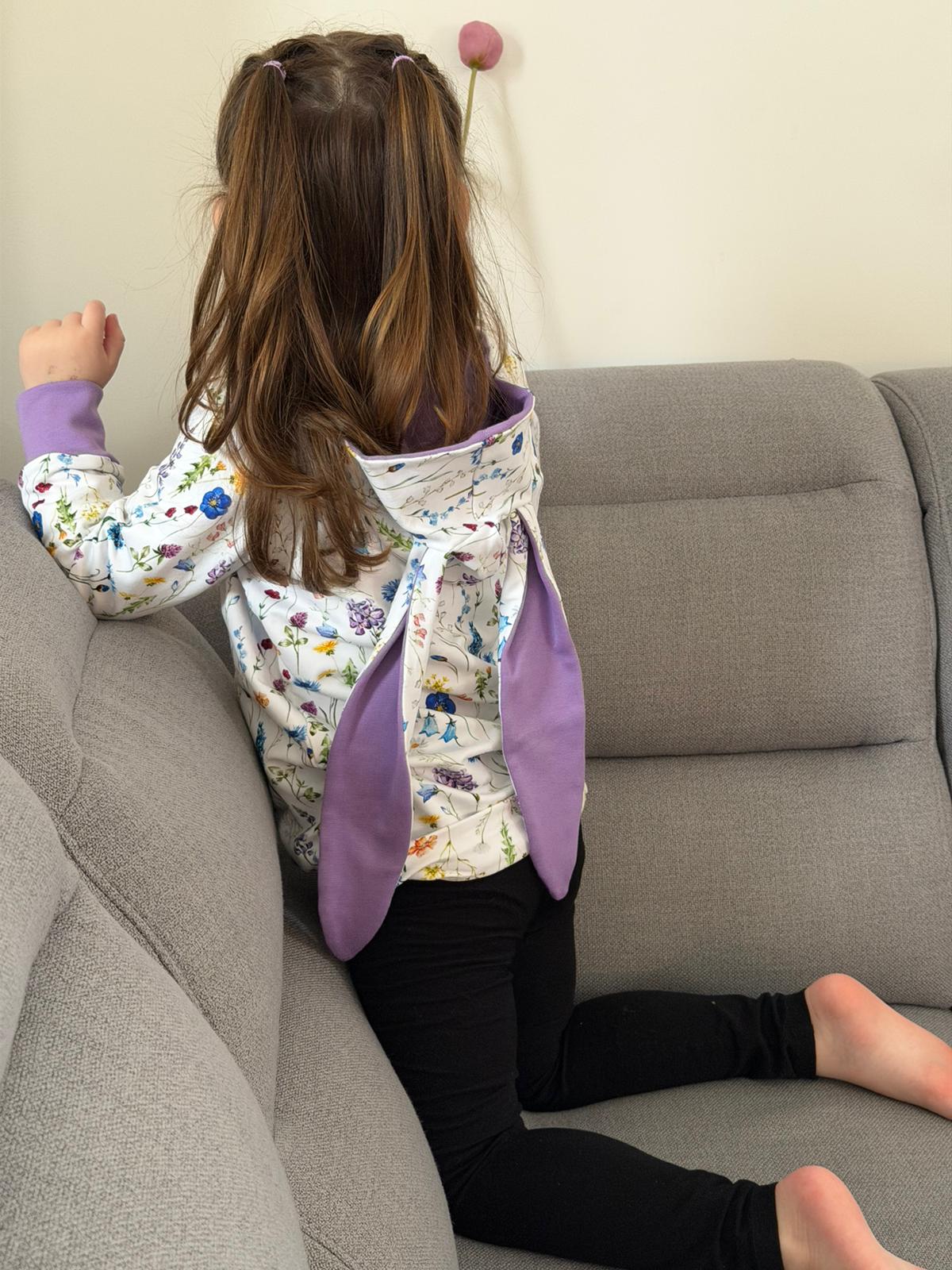 Střih na dětskou mikinu s oušky pro začátečníky "Aspen" - elektronický střih PDF