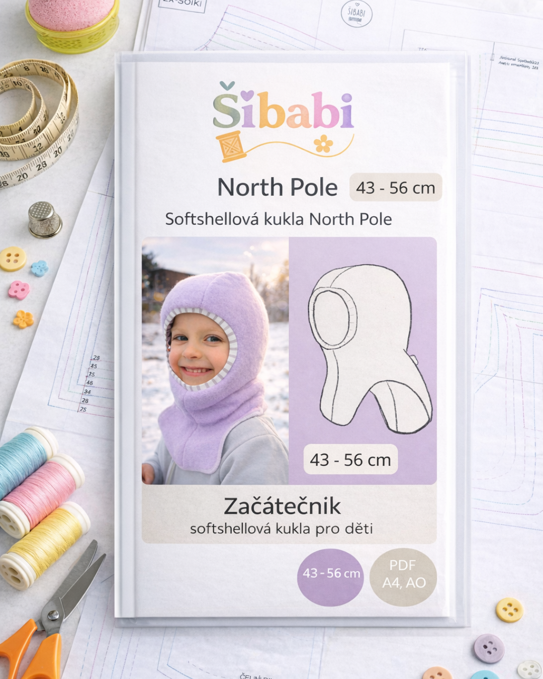 Papírový střih na dětskou kuklu "North Pole"