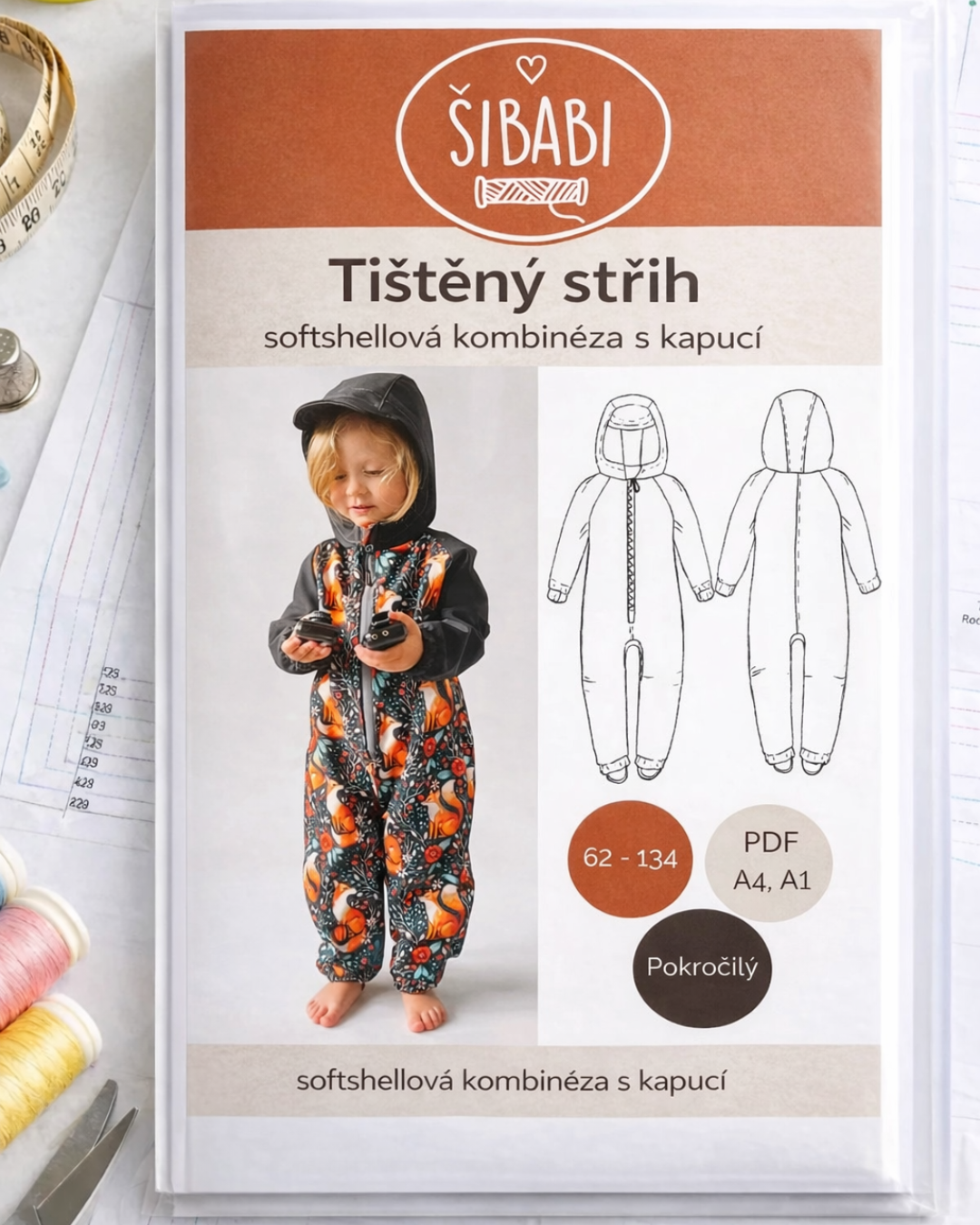 Papírový střih na softshellový overal "Charlie" - 62 - 134