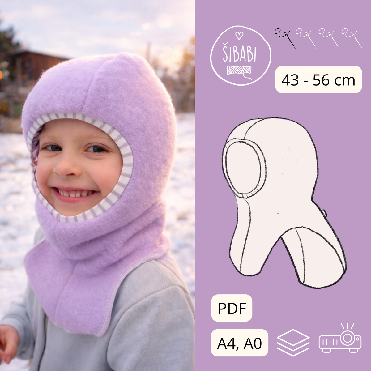 Střih na dětskou kuklu North pole vel. 43 - 56 cm