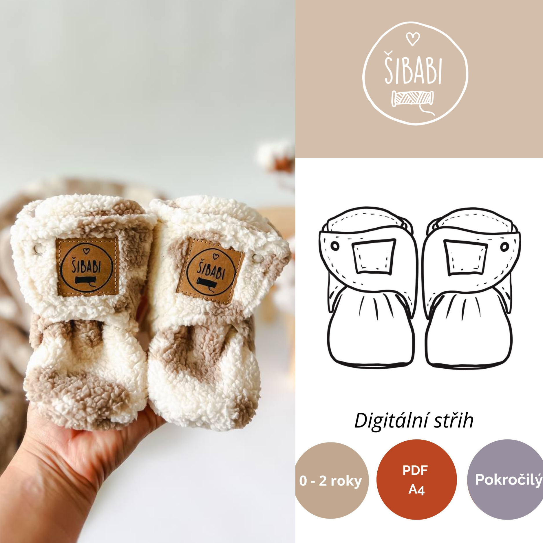 Capáčky pro miminko "Mimi" - PDF střih, fotonávod, video - vel. 0-2 roky