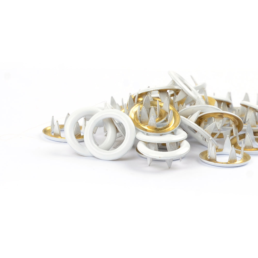 Kovové druky Jersey do oblečení - 11 mm - White