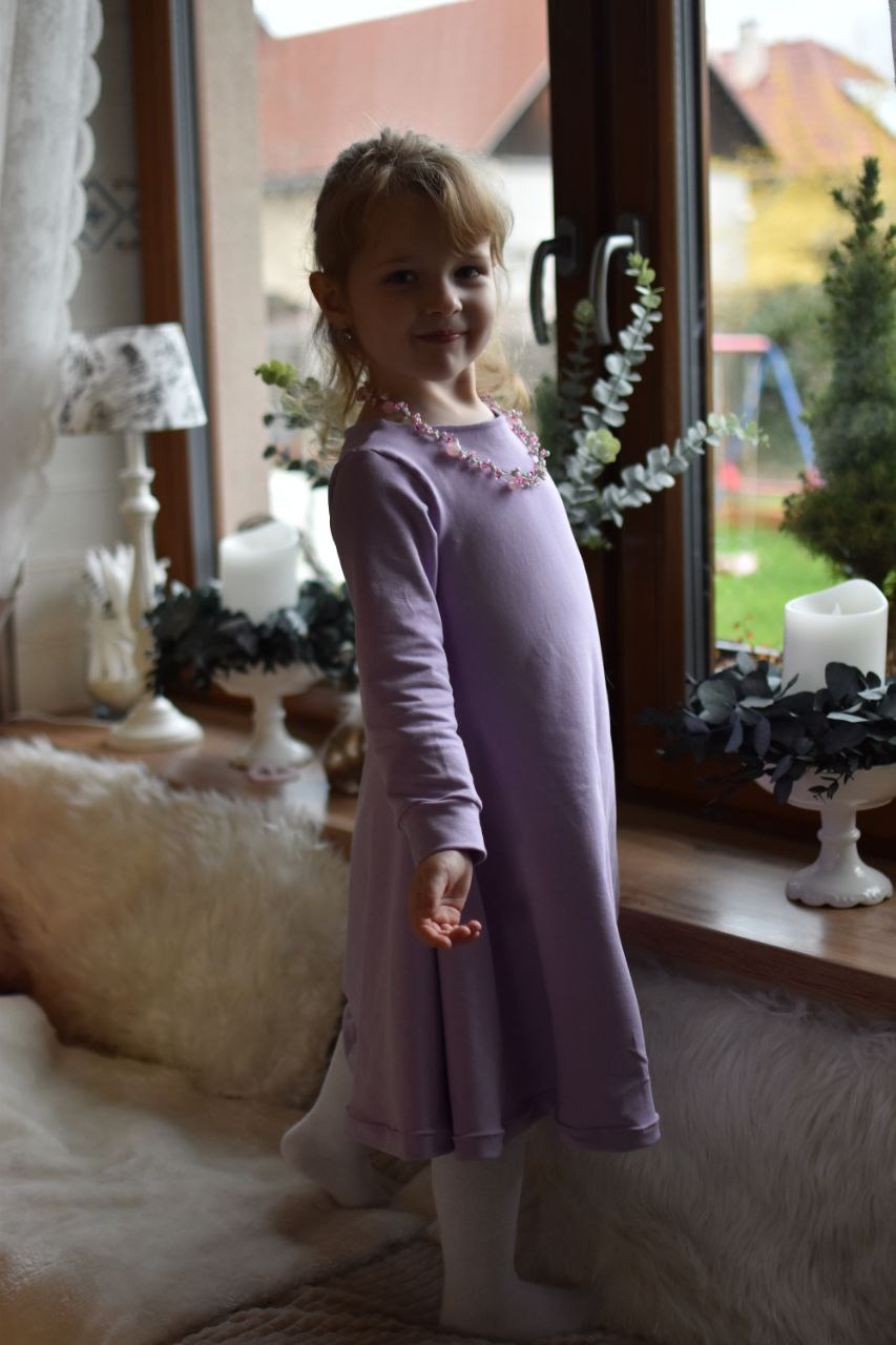 Střih na dětské točivé snadné šaty Olivia vel. 62 - 140