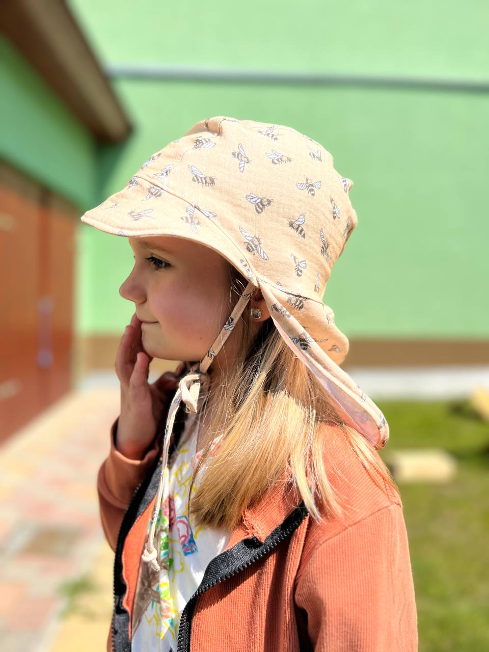 Dětská čepice s kšiltem a krytem krku proti slunci "Jacob" PDF střih