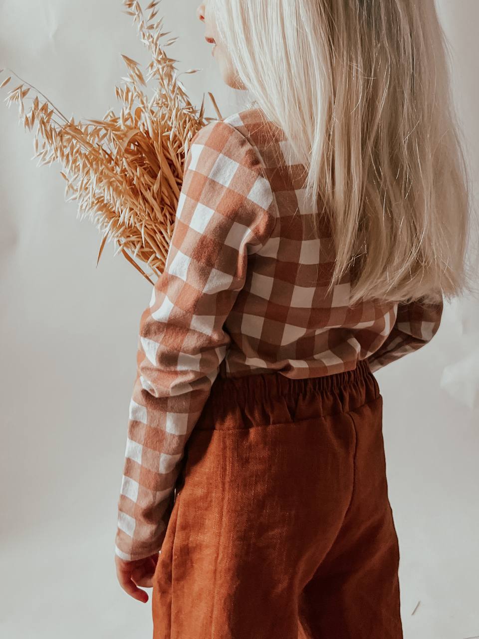 Dětské snadné kalhoty "Texas" ze lnu nebo tkaniny