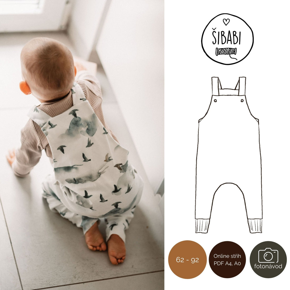 Střih na dětské lacláčky vysoké "Charleston" 62 - 92 - Šibabi.cz