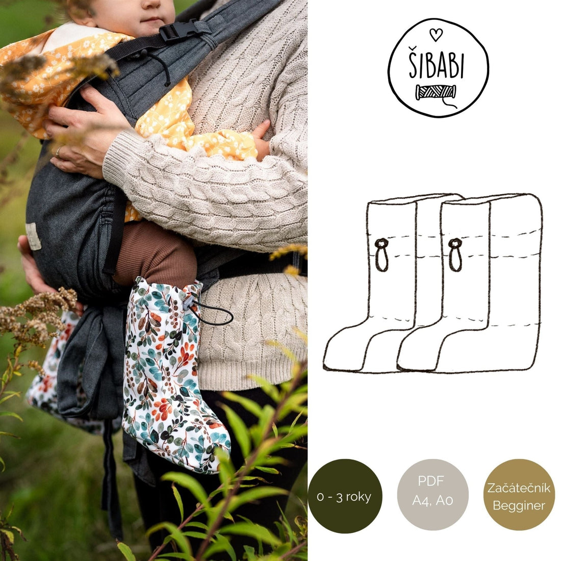 Střih na softshellové capáčky zateplené "Carrier" - 0 - 2 roky - Šibabi.cz